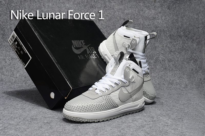 New Nike Lunar Force 1 High 3M Laser Wolf Grey